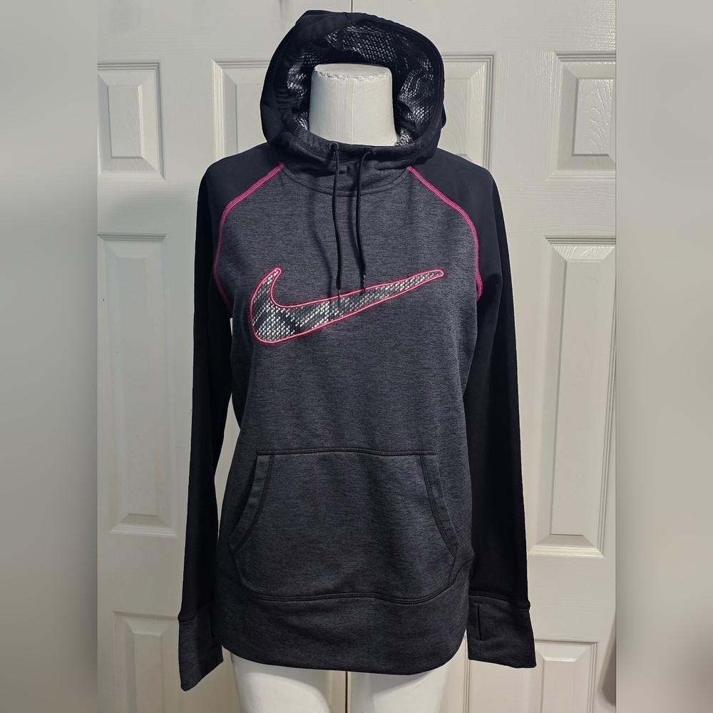 Nike Therma-Fit Women's Gray/Black/Pink Hoodie M